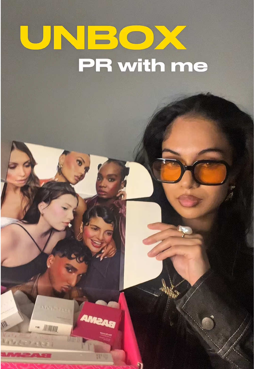 TikTok post by @vrscezz for BASMA Beauty. Caption reads: first ever PR package, thank you to @BASMA Beauty....