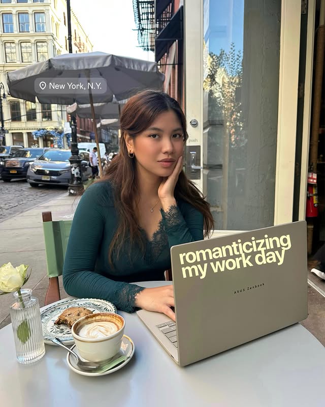 Instagram post by @biancagan for ASUS. Caption reads: #ASUSPartner being a busy bee in the city feels....