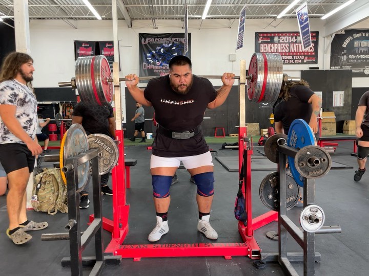 Instagram post by @mega.gojira for Jacked Factory. Caption reads: 🚨440KG/970LBS x 1 PR🚨 “If you get knocked down....