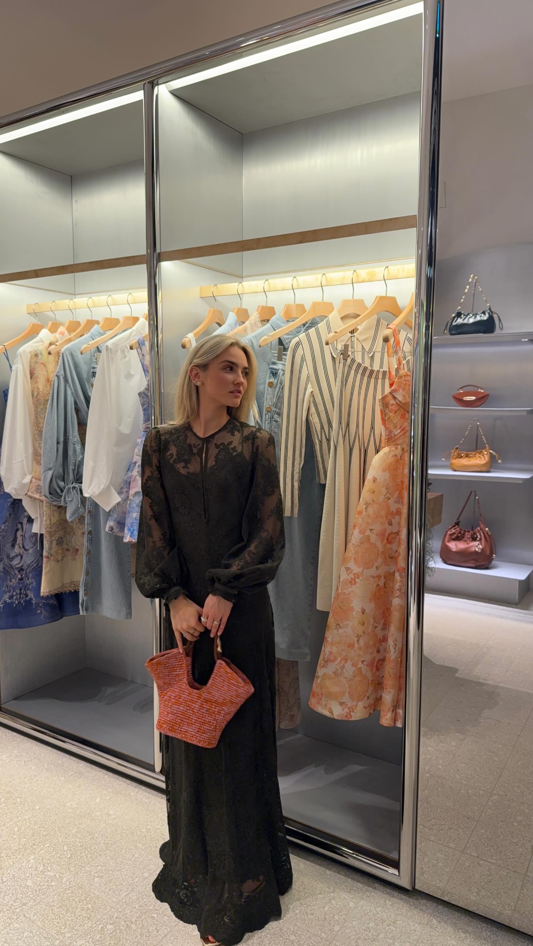 Instagram post by @annischolz for ZIMMERMANN. Caption reads: Anzeige - when @zimmermann opens their doors for....