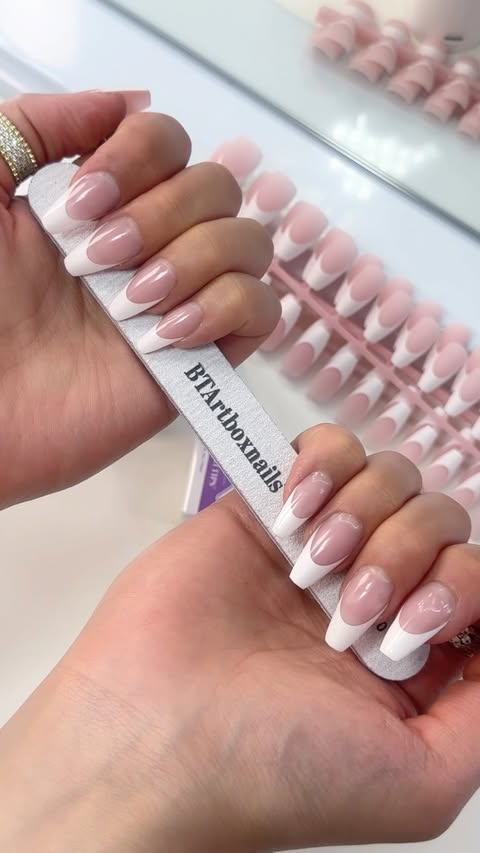 Instagram post by @wwow.beauty for BTArtbox Nails. Caption reads: [...] loving these press-on nails from....
