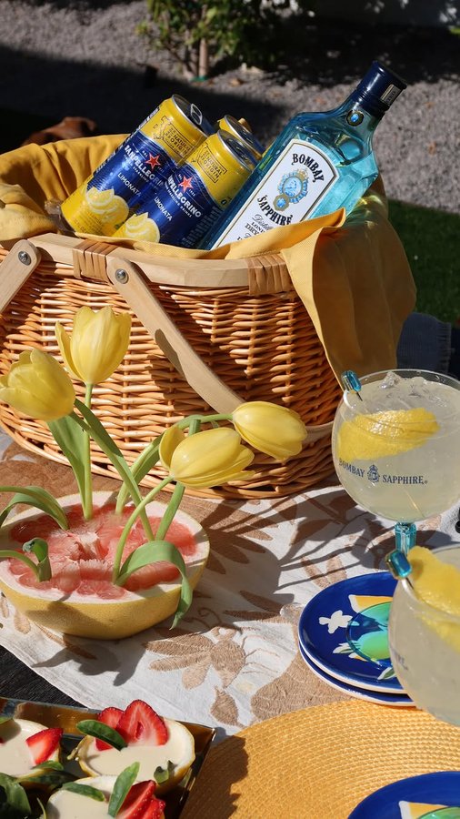 Instagram post by @chefreillymeehan for Bombay Sapphire. Caption reads: @bombaysapphireus asked me to host a winter party....