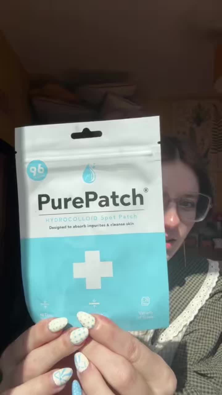 TikTok post by @strawberrytuliptea for PurePatch. Caption reads: [...] for sending me these spot patches ☺️....