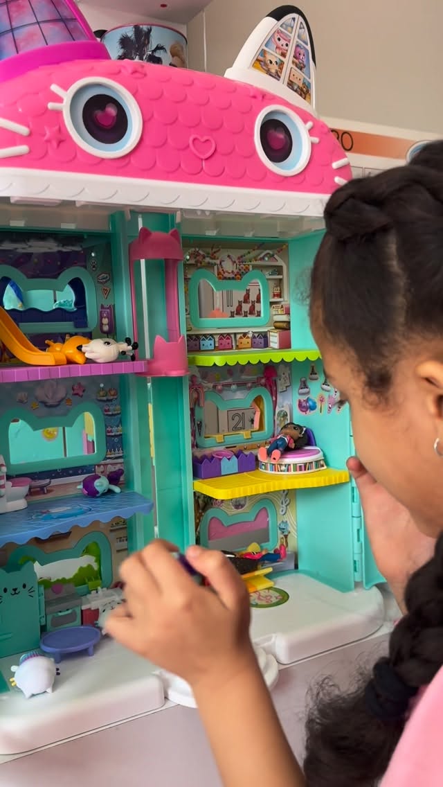 Instagram post by @tara_courtene_c for Prima Toys. Caption reads: There’s a new Gabby’s dollhouse on the block and....