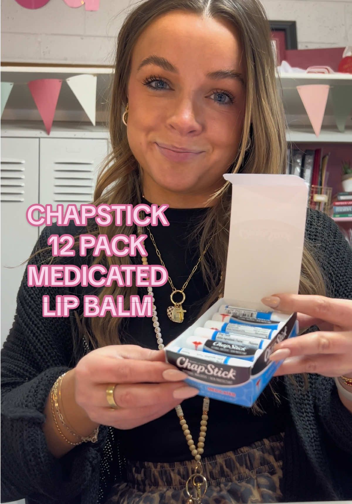 TikTok post by @themissamandashow for ChapStick. Caption reads: Dry lips? @ChapStick.US has you covered!....