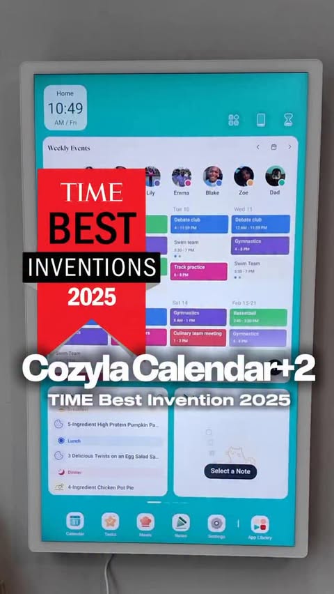 Instagram post by @iamminaadams for Cozyla. Caption reads: Cozyla Calendar My kids ask me questions all [...].