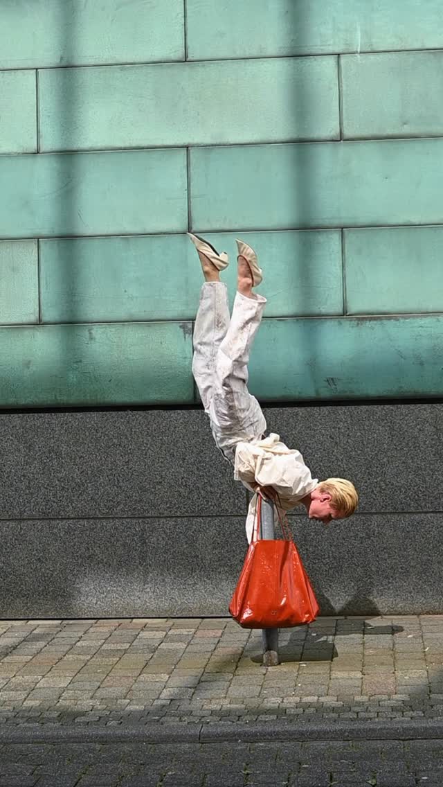 Instagram post by @isabelle.w.e.n.z.e.l for BIMBA Y LOLA. Caption reads: Me on my way to the office
@bimbaylola 
Performed....