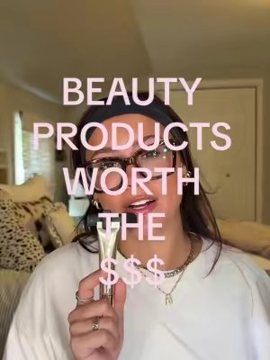 TikTok post by @ninasuske for Donna Karan New York. Caption reads: BEAUTY PRODUCTS ACTUALLY WORTH THE $$… Products:....