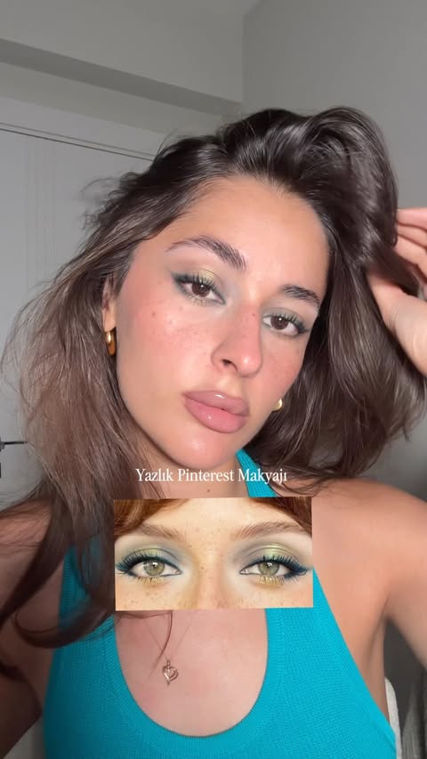 Instagram post by @meliketugceozkan for Maybelline New York Türkiye. Caption reads: Yaz akşamları için şahane bir makyaj 🤍 #reklam....