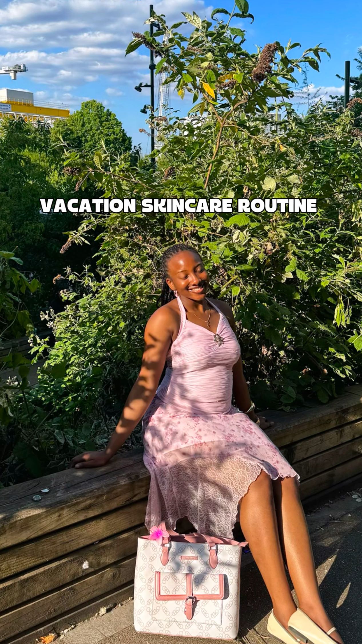 Instagram post by @chizi.a_ for BYOMA. Caption reads: Vacation Skincare Routine ☀️🧴🏝️

All products....