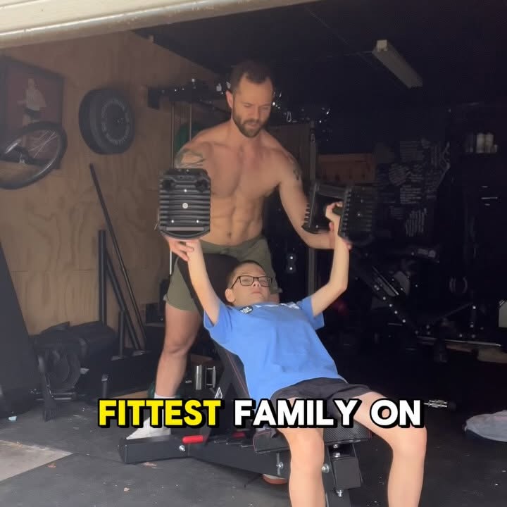 Instagram post by @benbarkerfitness for PowerBlock. Caption reads: [...] together. 

The PowerBench 2.0 from....