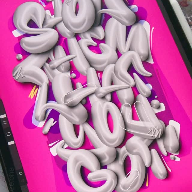 Instagram post by @snooze.one for Procreate. Caption reads: [ad/ werbung] Back at it at Procreate with my 3D....