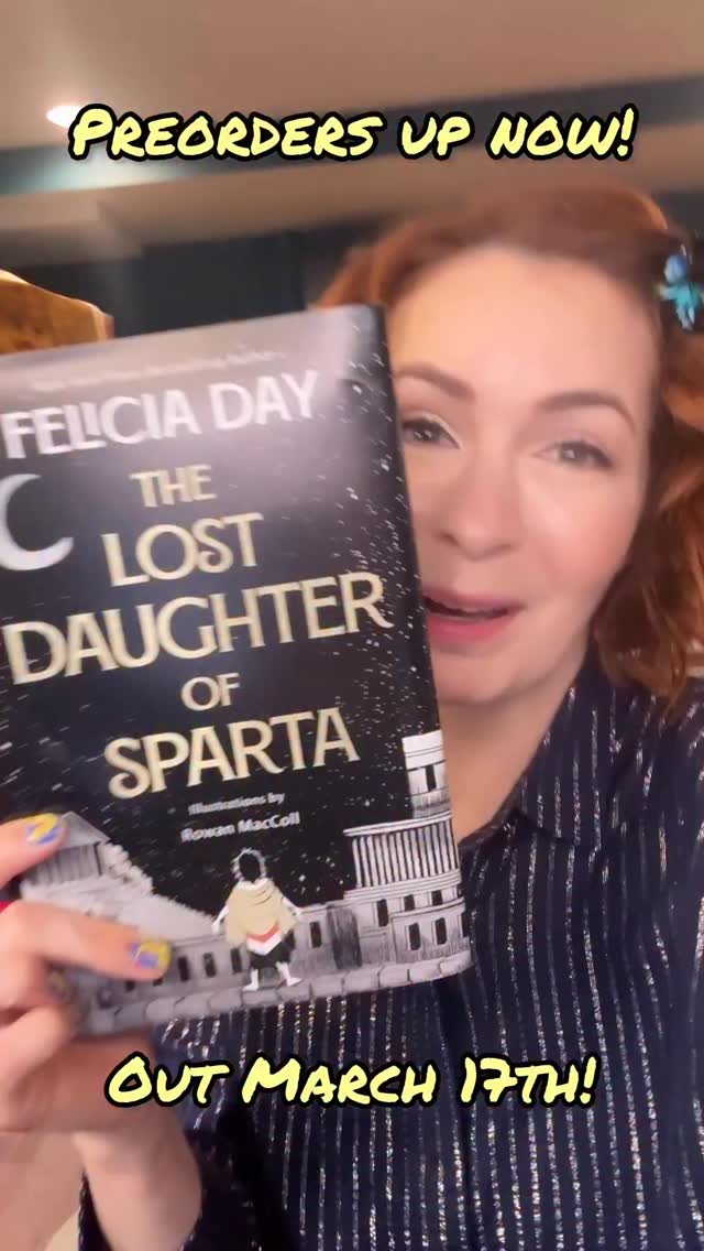Instagram post by @feliciaday for Gallery Books Group. Caption reads: My new book #lostdaughterofsparta is announced....