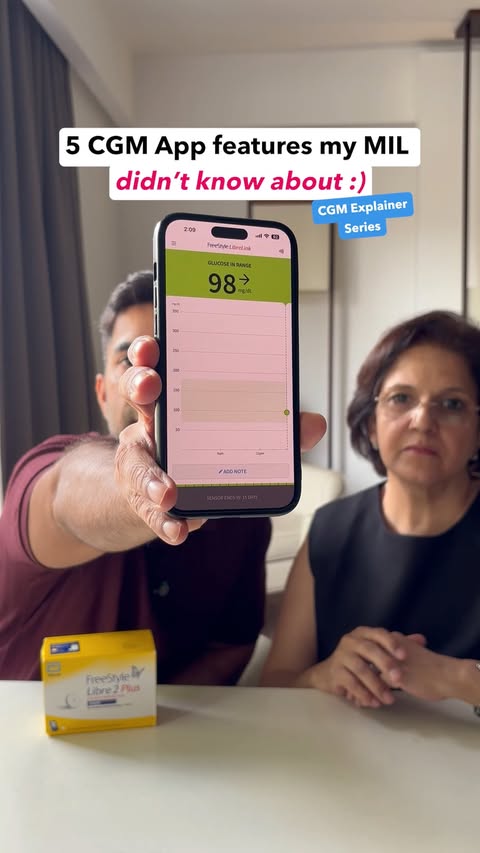 Instagram post by @rohansehgalofficial for Abbott. Caption reads: [...] CGM device featured in this video is the....