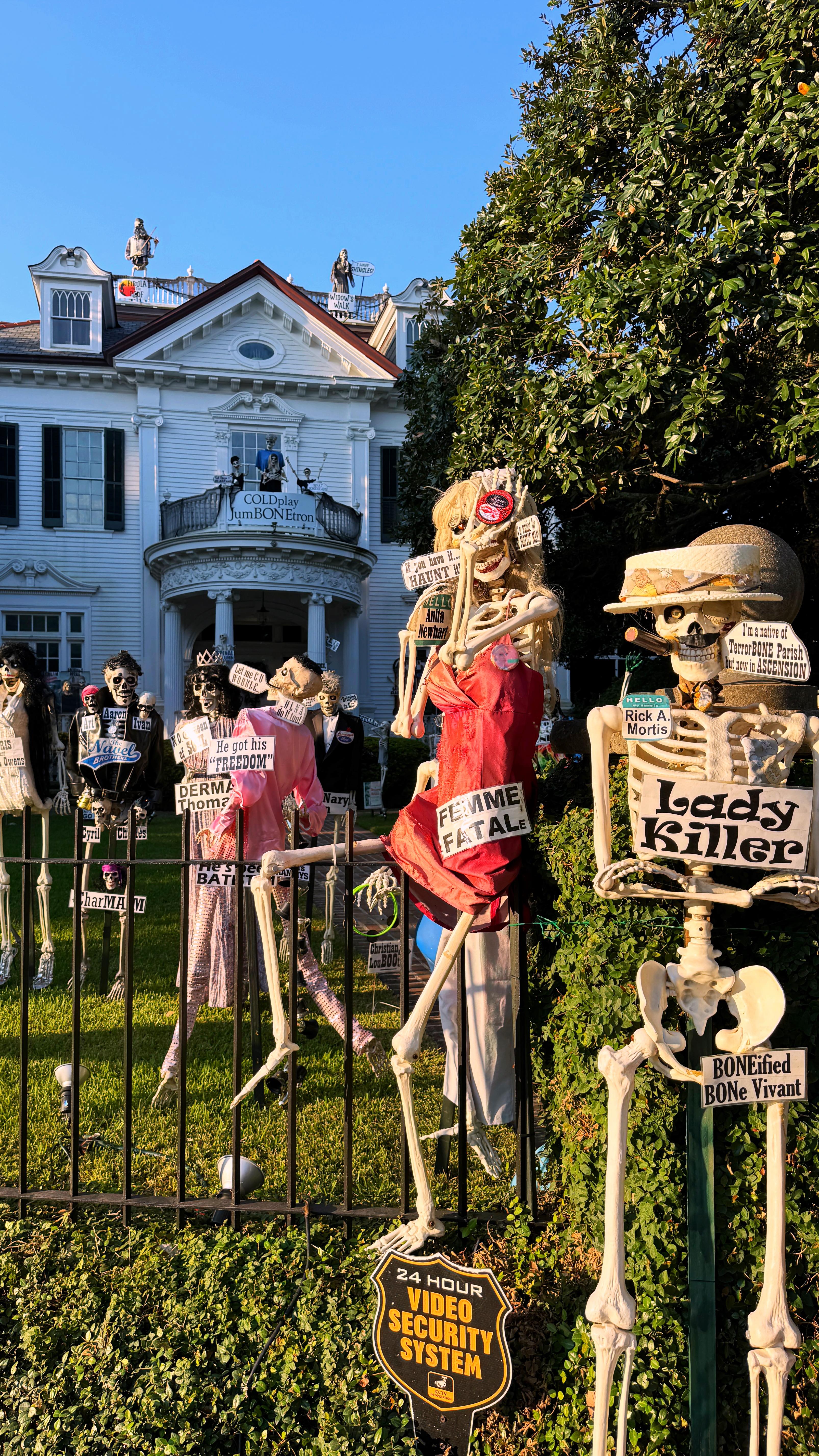 Instagram post by @davidnola for Visit New Orleans. Caption reads: Welcome back, @skeletonhousenola! We’ve missed....