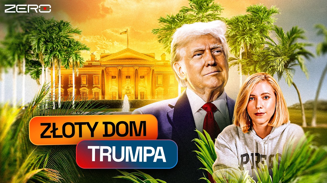 YouTube post by @KanalZeroPL for STS. Caption reads: TRUMP CHANGES THE WHITE HOUSE. GOLD, UFC GALA, AND....