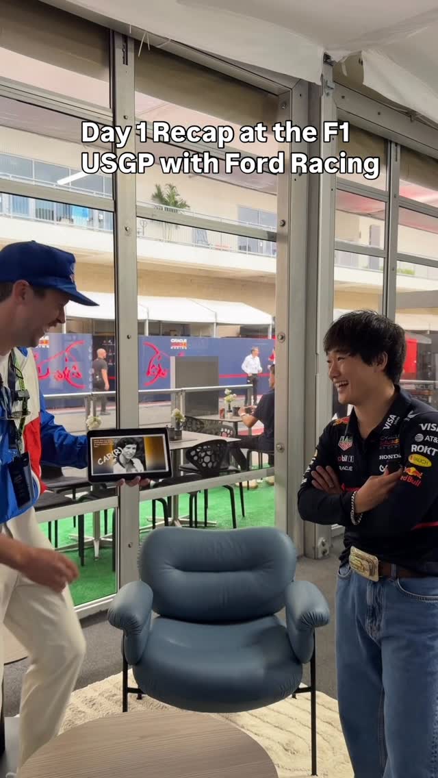 Instagram post by @thisjamescoker for Ford Performance. Caption reads: Day 1 Recap at Formula 1 MSC Cruises United States....