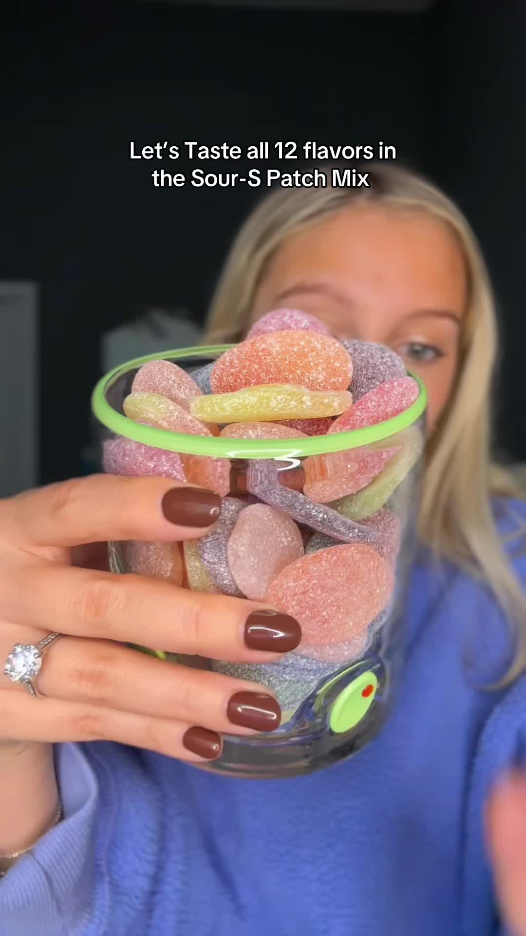 TikTok post by @abigailfeehls for BonBon NYC. Caption reads: I love the texture of this candy!!! Excited to....