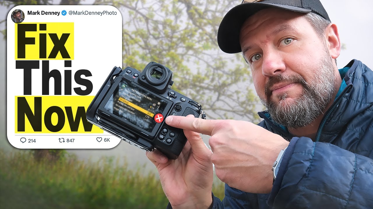 YouTube post by @MarkDenneyPhoto for B&H Photo Video. Caption reads: This FOCUS Setting is Killing Your SHARP Photos!.