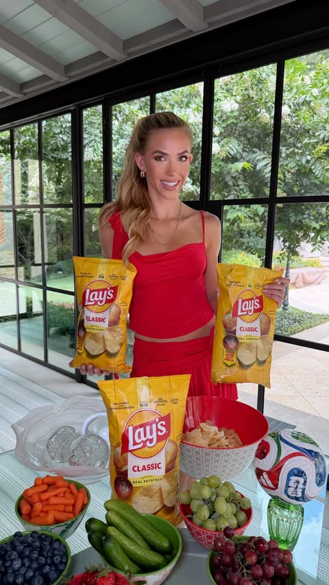 Instagram post by @graciehunt for Lay's. Caption reads: [...] World Cup 2026™ Final watch party with @lays....