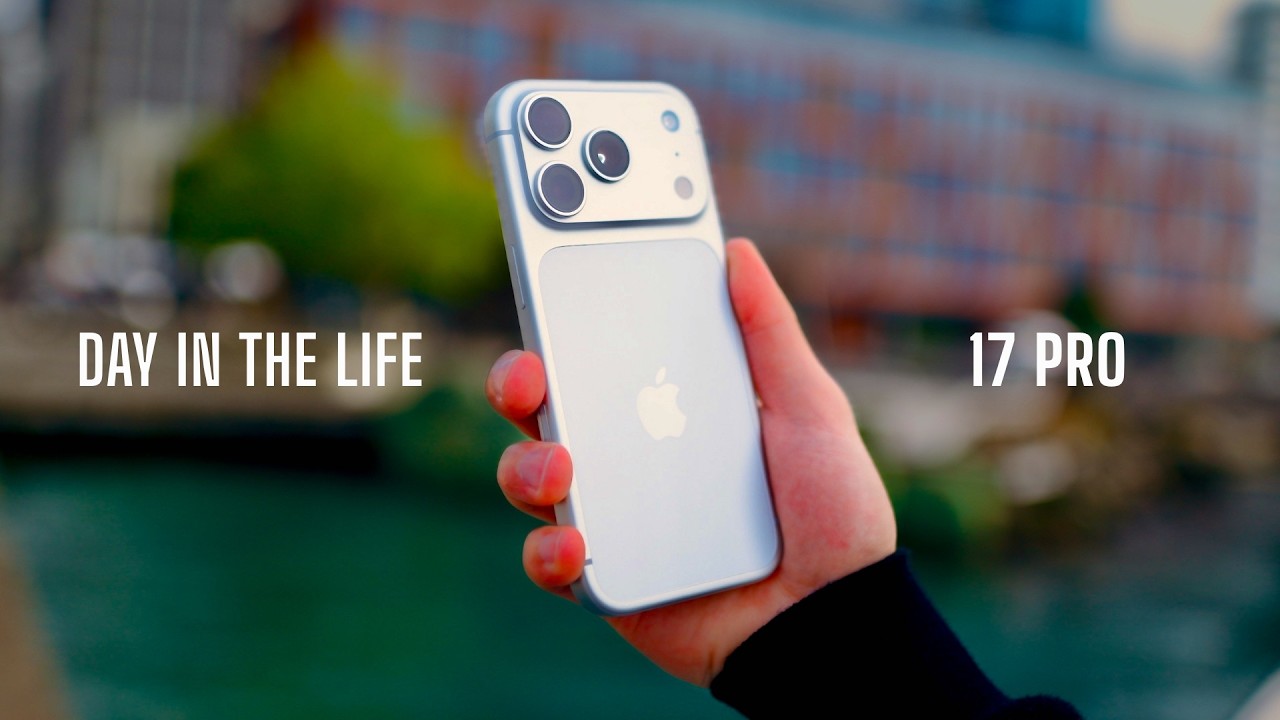 YouTube post by @Upwards._ for Audiio. Caption reads: iPhone 17 Pro! - A Real Day in the Life.