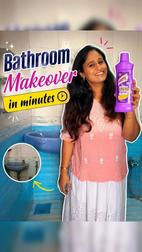 Instagram post by @ammayi_to_amma for Harpic. Caption reads: [...] found something that actually works! Harpic....