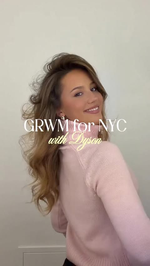 Instagram post by @lisa.tjeng for Dyson Deutschland. Caption reads: Anzeige | get ready with me for NYC w/ @dyson_de....