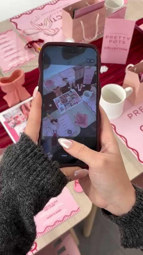 Instagram post by @mar.pr.social for Collection Cosmetics. Caption reads: Festive mug painting with CC X....