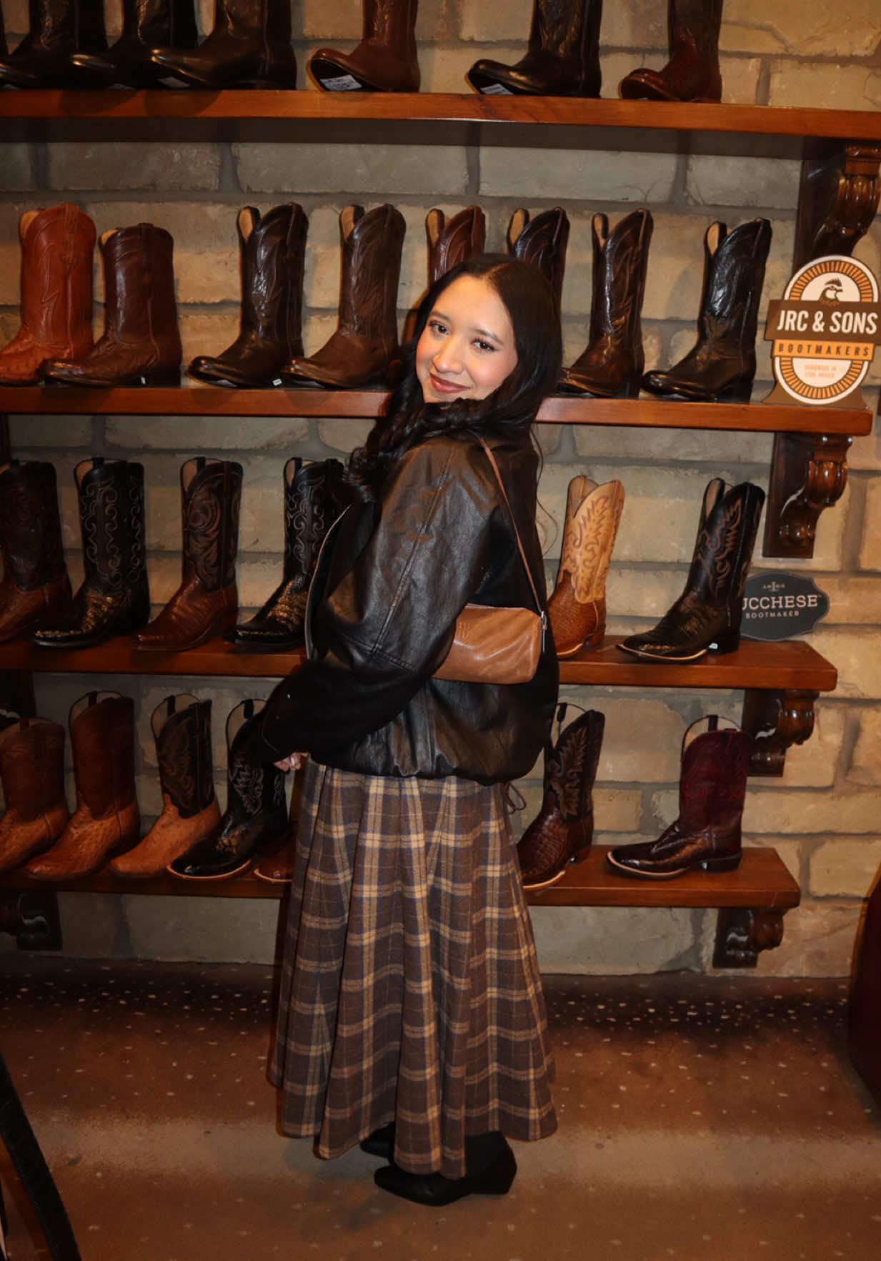 TikTok post by @nashlyvazquez for Steve Madden. Caption reads: [...] 🪩✨🤎 @Guizio @Oak and Fort @Miu Miu....