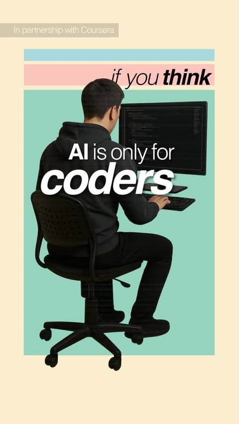 Instagram post by @digitalquadrate for Coursera. Caption reads: #CourseraPartner Comment ‘AI’ to get the link and....