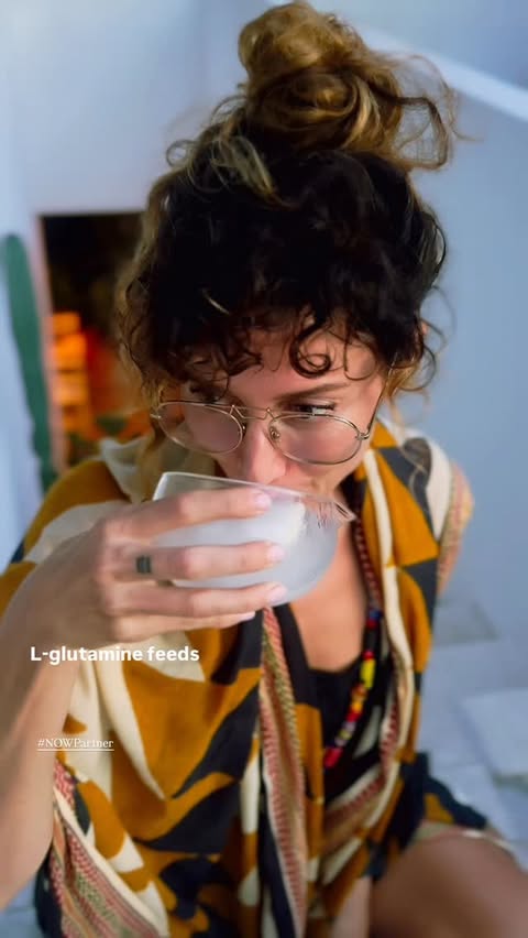 Instagram post by @rachellerobinett for NOW Foods. Caption reads: I call this my supplement stack for Gut–Brain and....