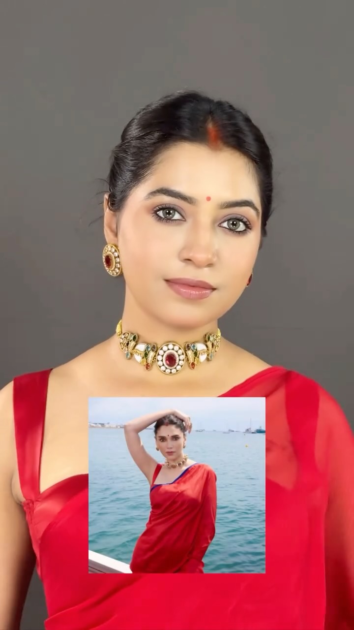 Instagram post by @_kajalpandey_15 for Swiss Beauty Cosmetic. Caption reads: Recreated @aditiraohydari look of cannes
In....