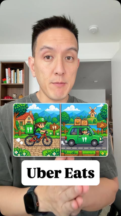 Instagram post by @humphreytalks for Uber Eats. Caption reads: [...] on your own time 💡 Delivering with Uber....