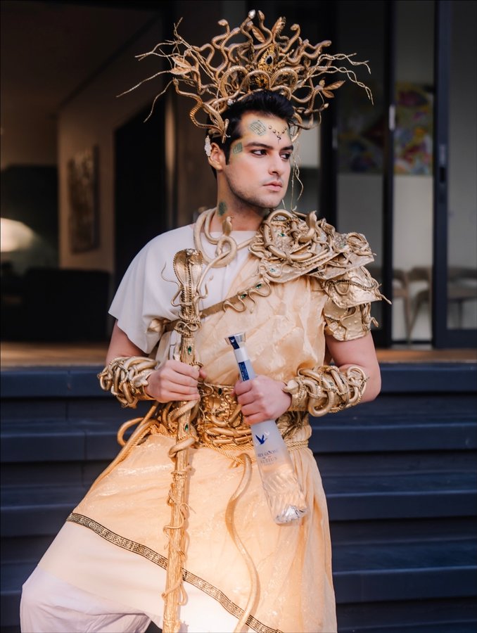 Instagram post by @luciano_scalioni for Grey Goose. Caption reads: Haunted by elevated taste. Halloween with....