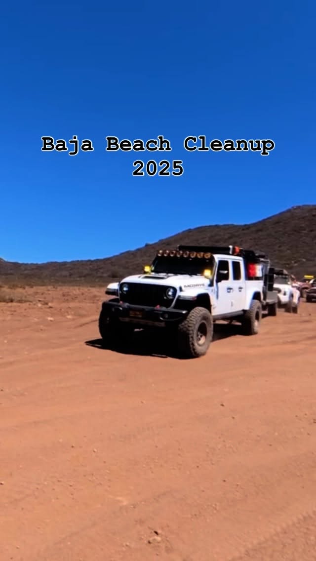 Instagram post by @baja.overland_ for Gozney. Caption reads: Baja Beach Cleanup Event! #bajabeachcleanup....