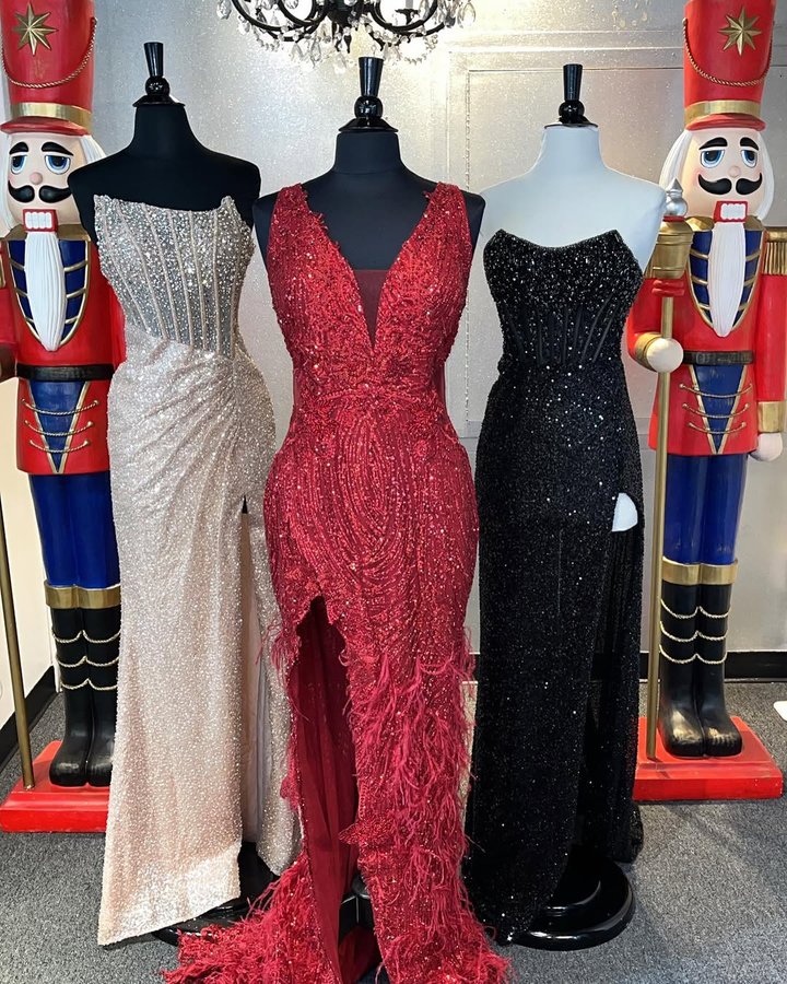 Instagram post by @thepromshoppepa for Portia and Scarlett. Caption reads: All we want for Christmas is @portiaandscarlett....