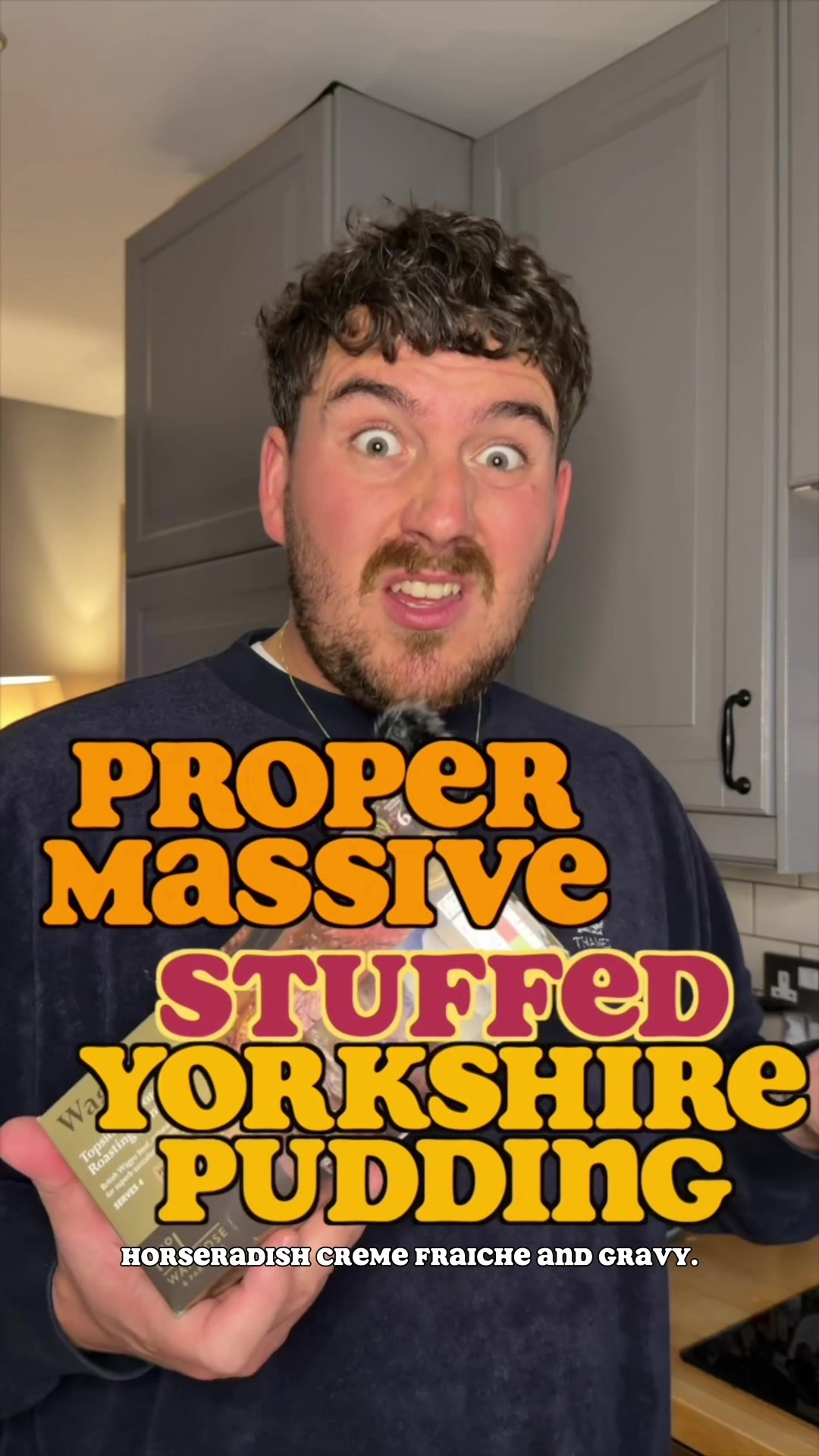 TikTok post by @whatwilly for Waitrose. Caption reads: Have you ever seen a bigger yorkshire pudding....