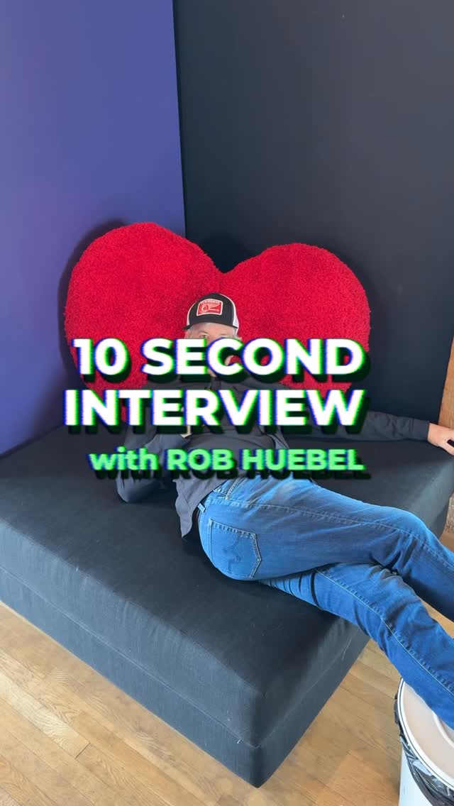 Instagram post by @robhuebel for GIPHY. Caption reads: @robhuebel stopped by the GIF Factory 

find new....