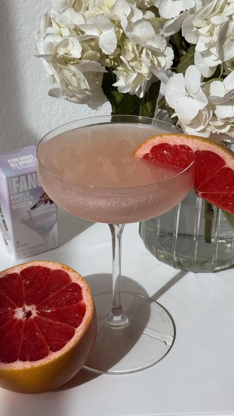 Instagram post by @thespritzeffect for Fancy Sprinkles. Caption reads: [...] then strain into your glass with....