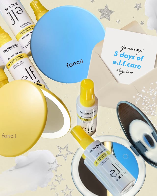 Instagram post by @elfskincare for Fancii. Caption reads: [...] on-the-go essentials. We partnered with....