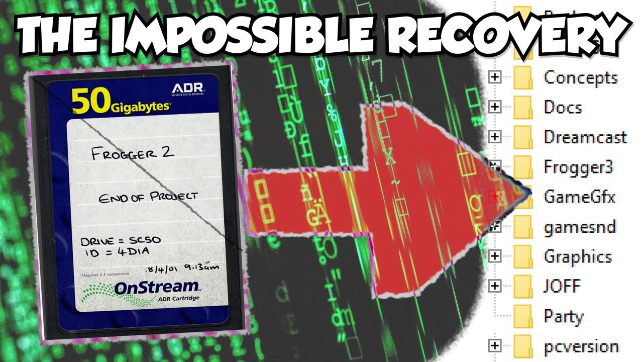 YouTube post by @MattKCBytes for PCBWay. Caption reads: How Frogger 2’s source code was recovered from a....