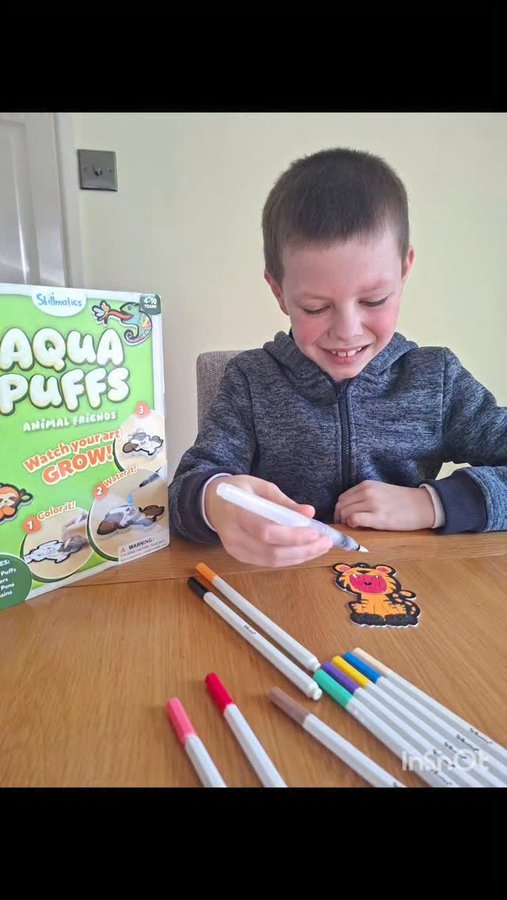 Instagram post by @laus2007 for Wire PR. Caption reads: How clever are Aqua Puffs from @skillmatics you....