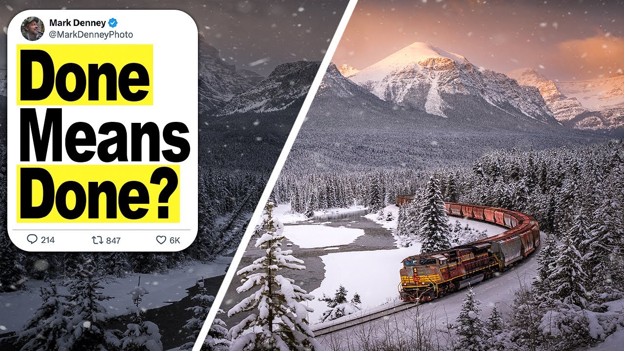 YouTube post by @MarkDenneyPhoto for B&H Photo Video. Caption reads: The Best Photo Editing Advice You've Never Heard....