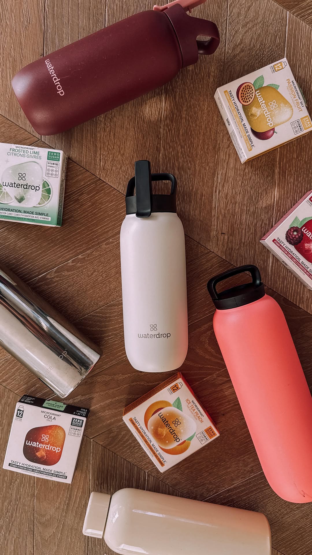 Instagram post by @nina.radman for Waterdrop. Caption reads: Step up your hydration game: when your @waterdrop....