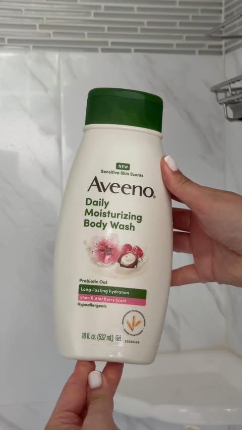 Instagram post by @angelacbeauty for Aveeno. Caption reads: #AveenoPartner sensitive skin deserves a little....
