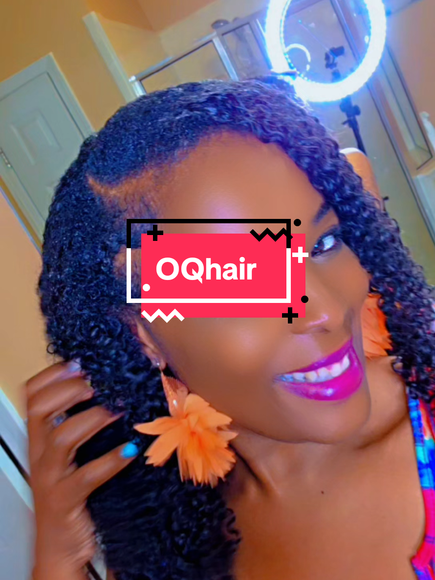 TikTok post by @prettyk4040 for OQ Hair Shop. Caption reads: @OQHAIR @oqhairshop It's giving Summer vibes 🤏🏽.