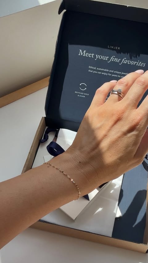Instagram post by @jessica.louise.allen for Linjer Jewelry. Caption reads: I have been wearing this beautiful piece from....