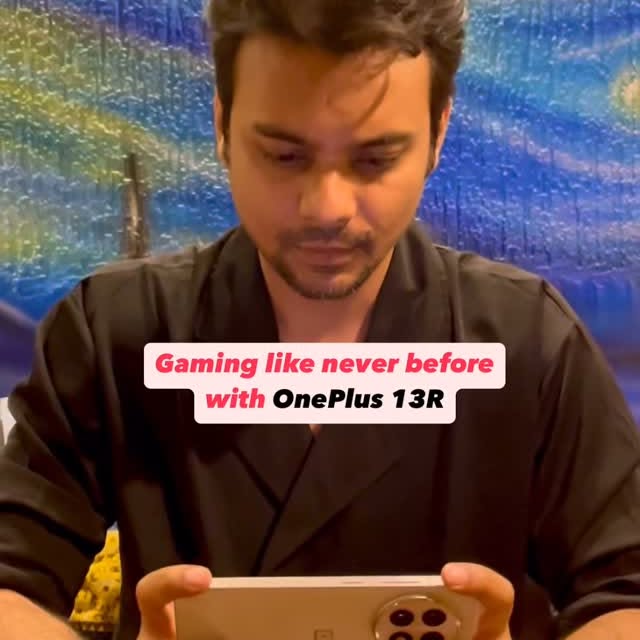 Instagram post by @theabhishek_vibe for OnePlus India. Caption reads: Upgrade your vibe this Valentine’s! 💌 Let the....
