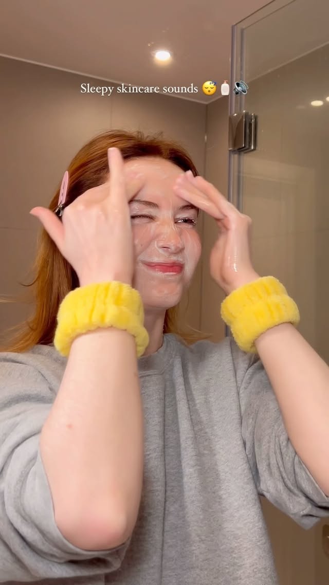 Instagram post by an influencer for BYOMA. Caption reads: [...] Nourishing Milky Toner @byoma De-Puff +....