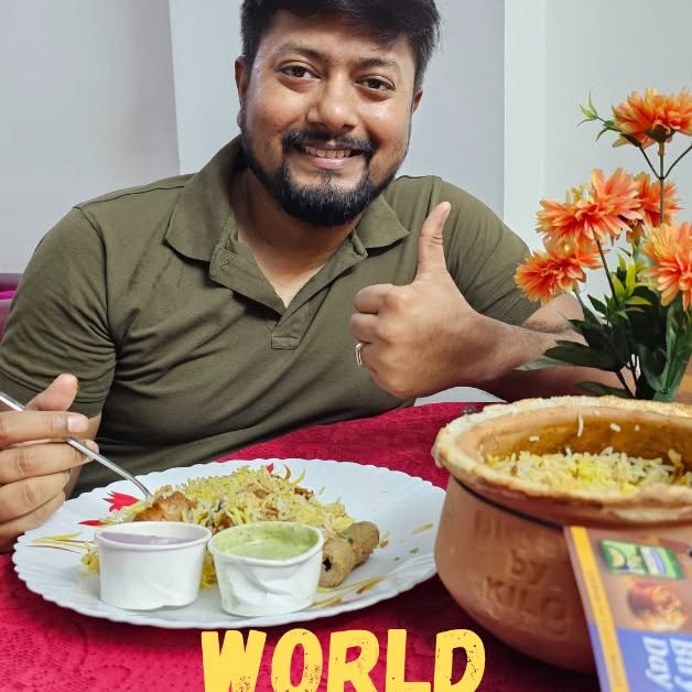 Instagram post by @therajkumarsant for Biryani By Kilo. Caption reads: [...] 6th July with a delicious treat from....